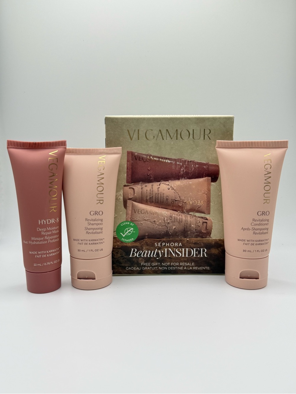 Vegamour GRO & HYDR-8 Travel Hair Set - NIB